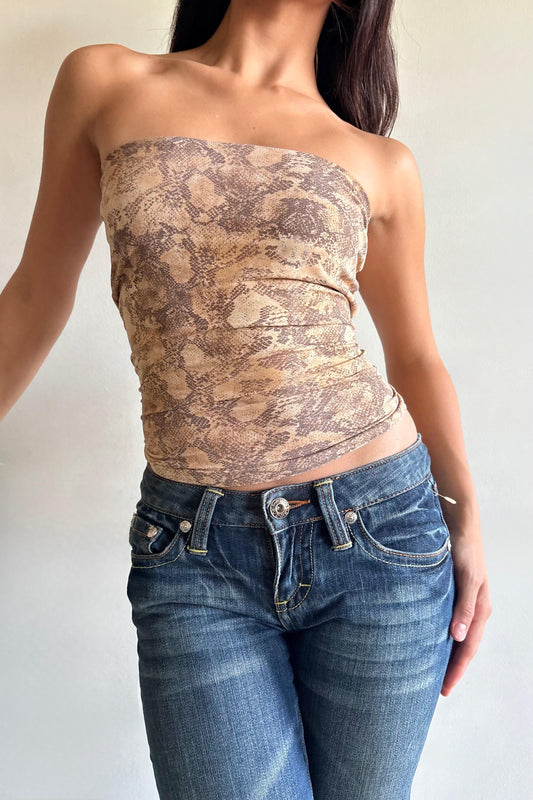 Snake print tube top