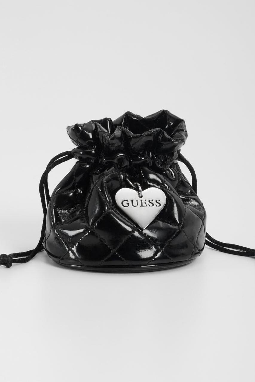 Guess patent mini jewelry pouch