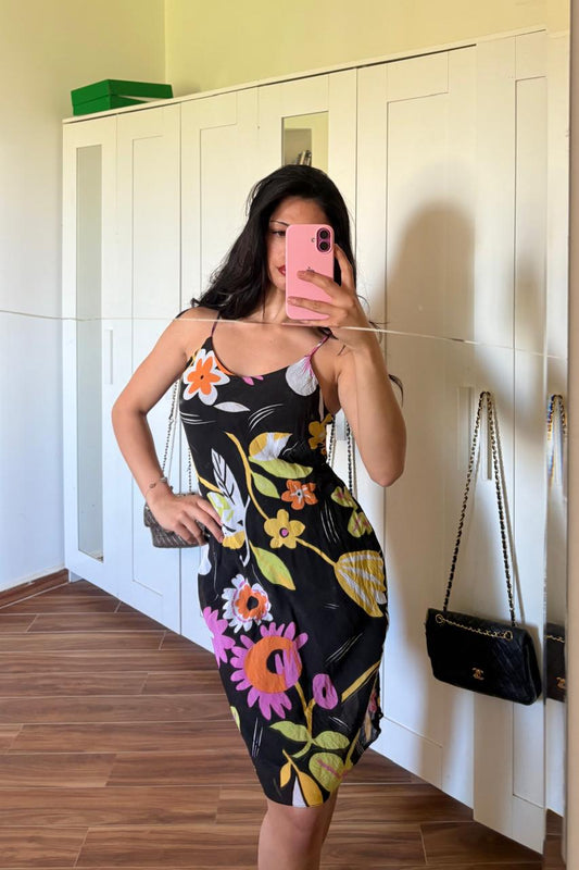 2000s Fervente floral midi mesh dress