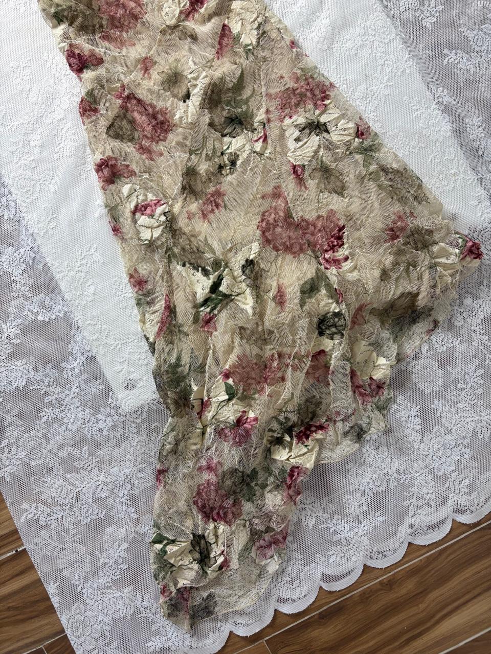 Vintage 2000s floral lace asymmetric dress