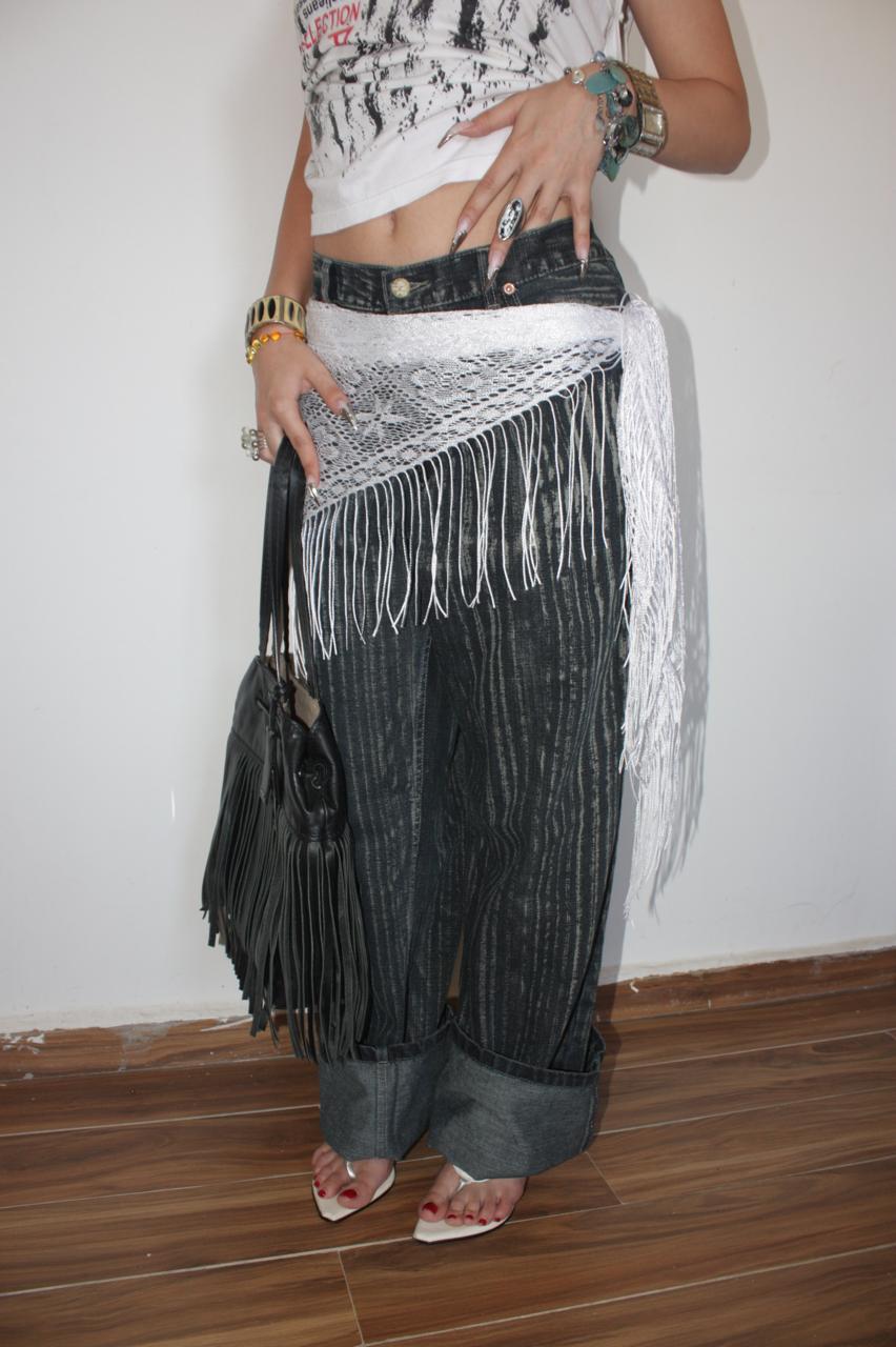 Diesel industry bleached striped jeans