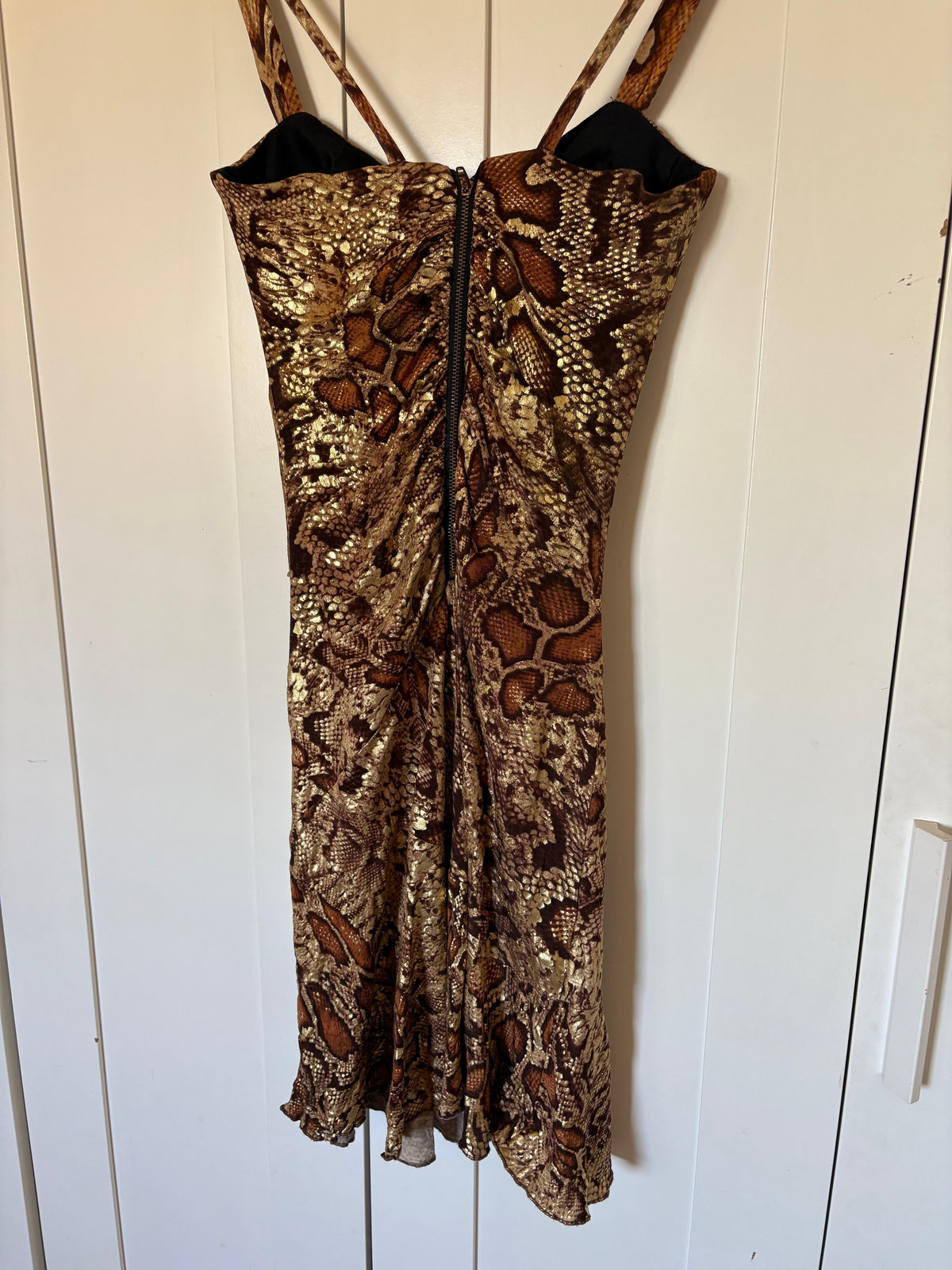 Bebe snake leather midi dress