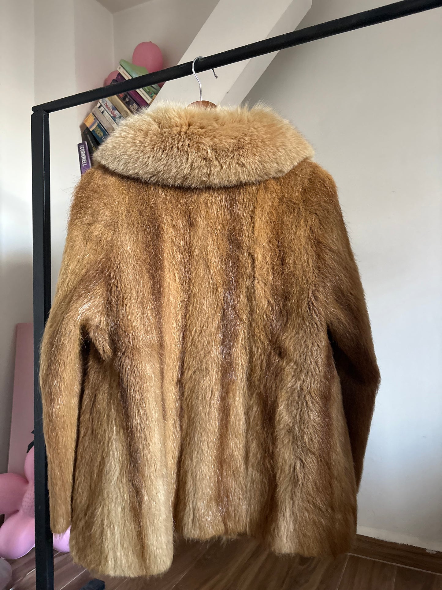 Real fur zip up jacket
