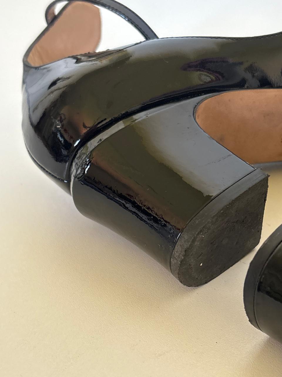 Valentino Garavani patent leather block heel pumps