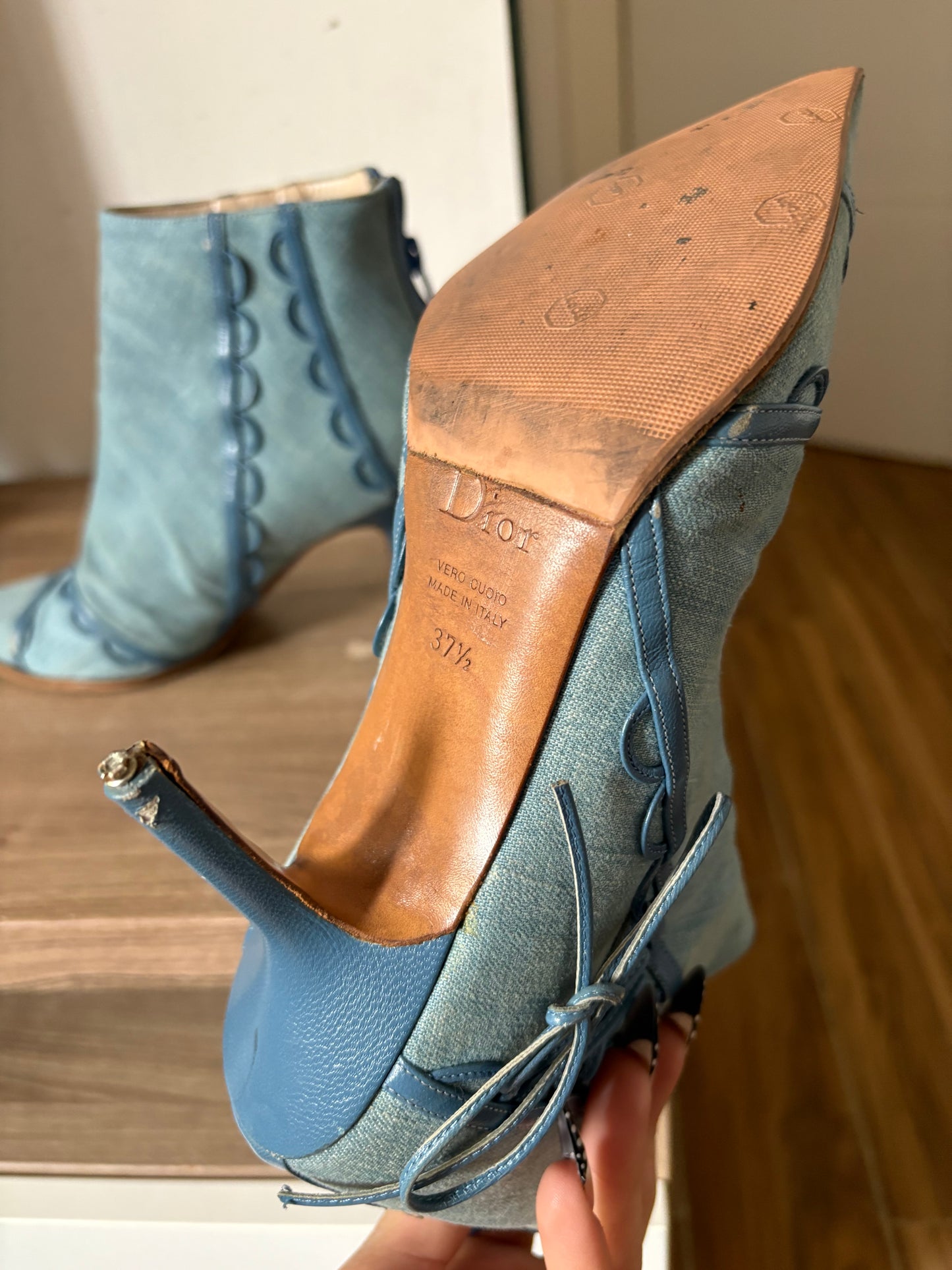 Dior vintage denim boots