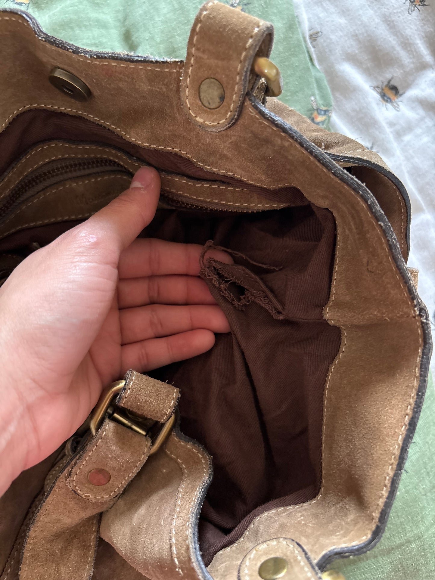 Massimo Dutti suede bag