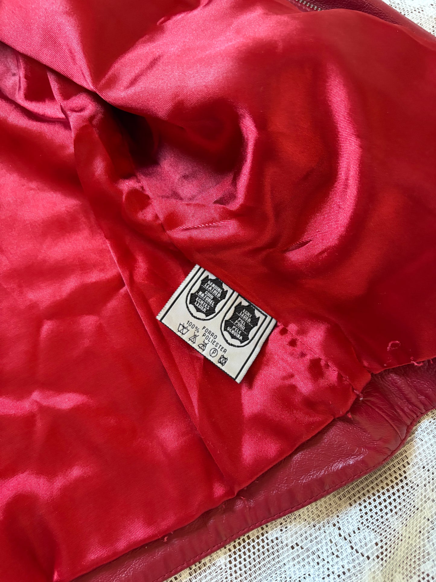 Red leather jacket