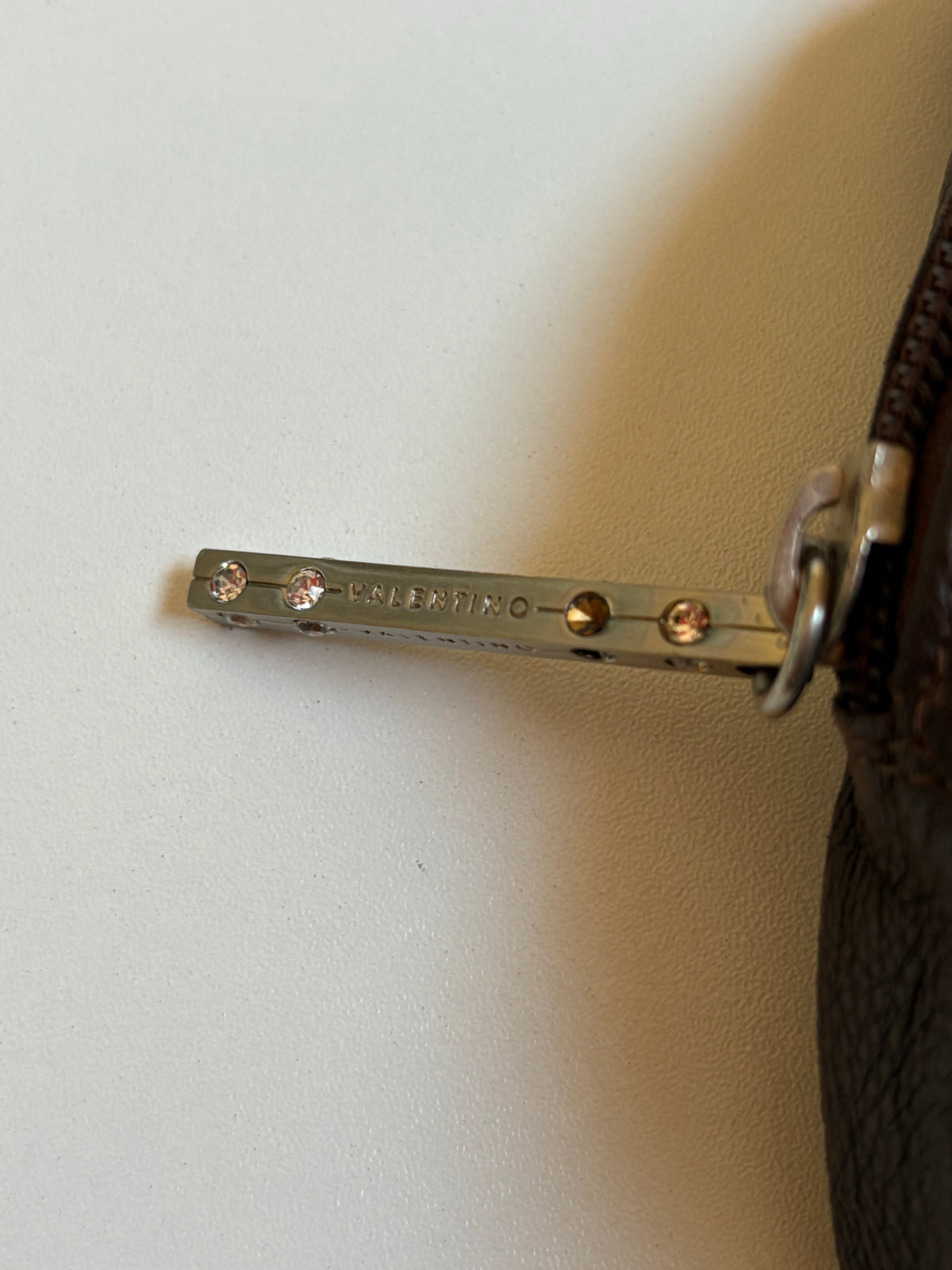 Valentino leather brown shoulder bag