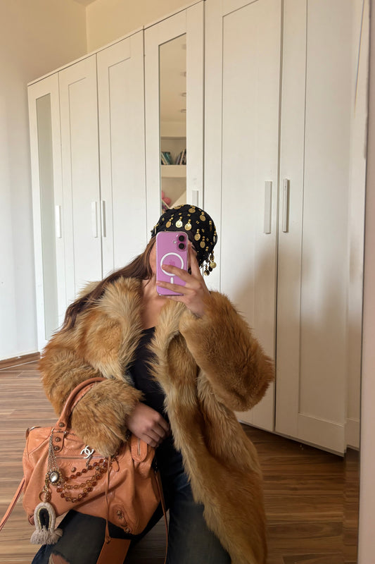 Fur mini coat