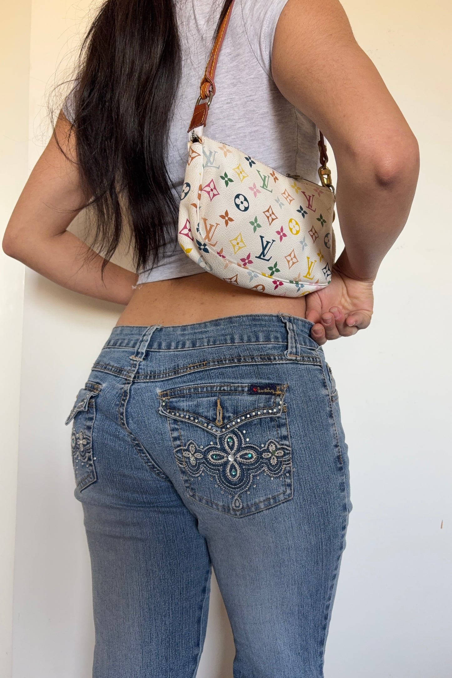 2000s low waist flared jeans