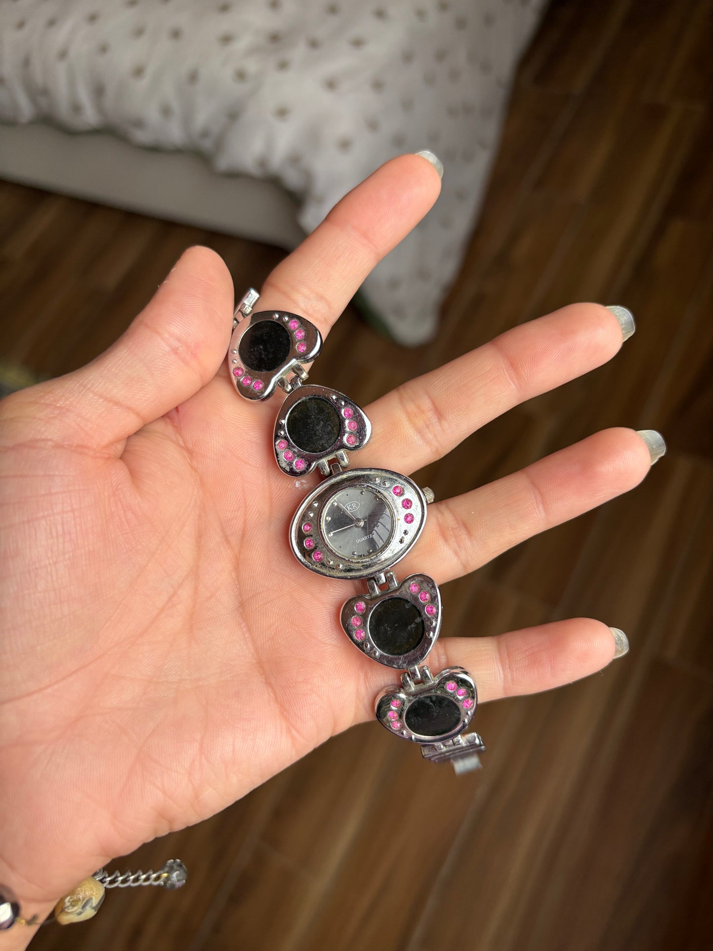 Vintage heart silver Watch