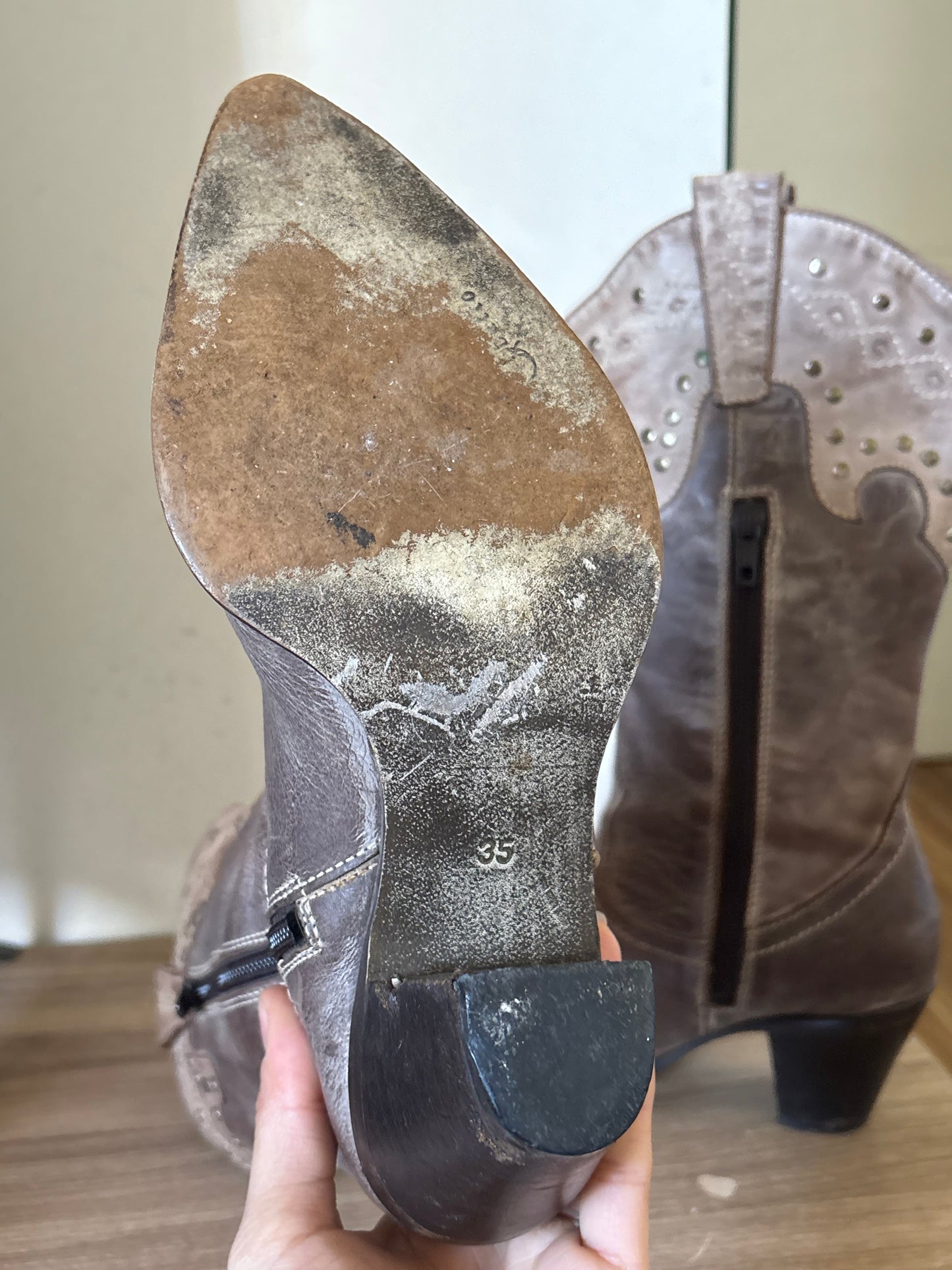 Vintage cowboy western studded boots