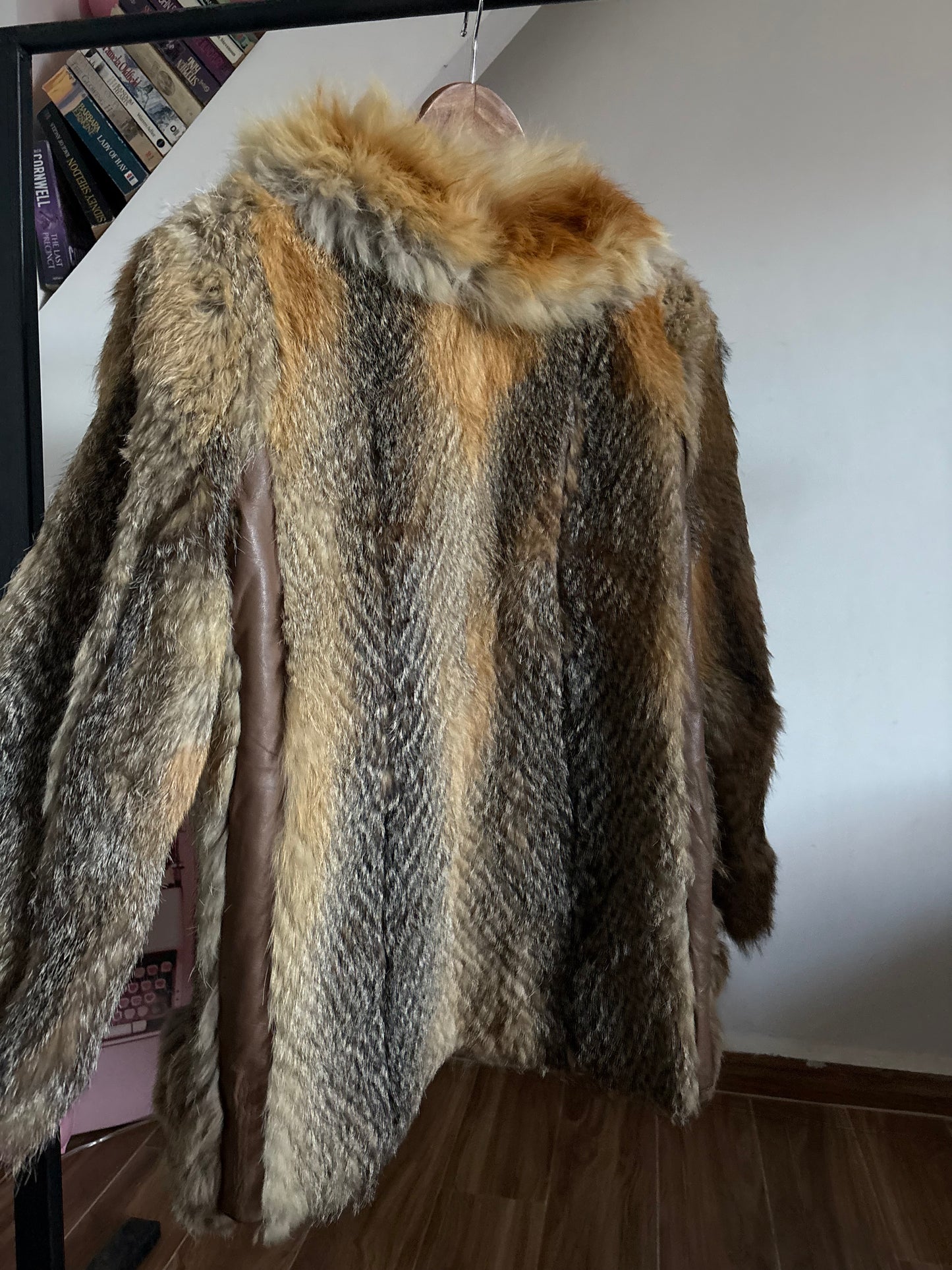 Real fur coat with no buttons