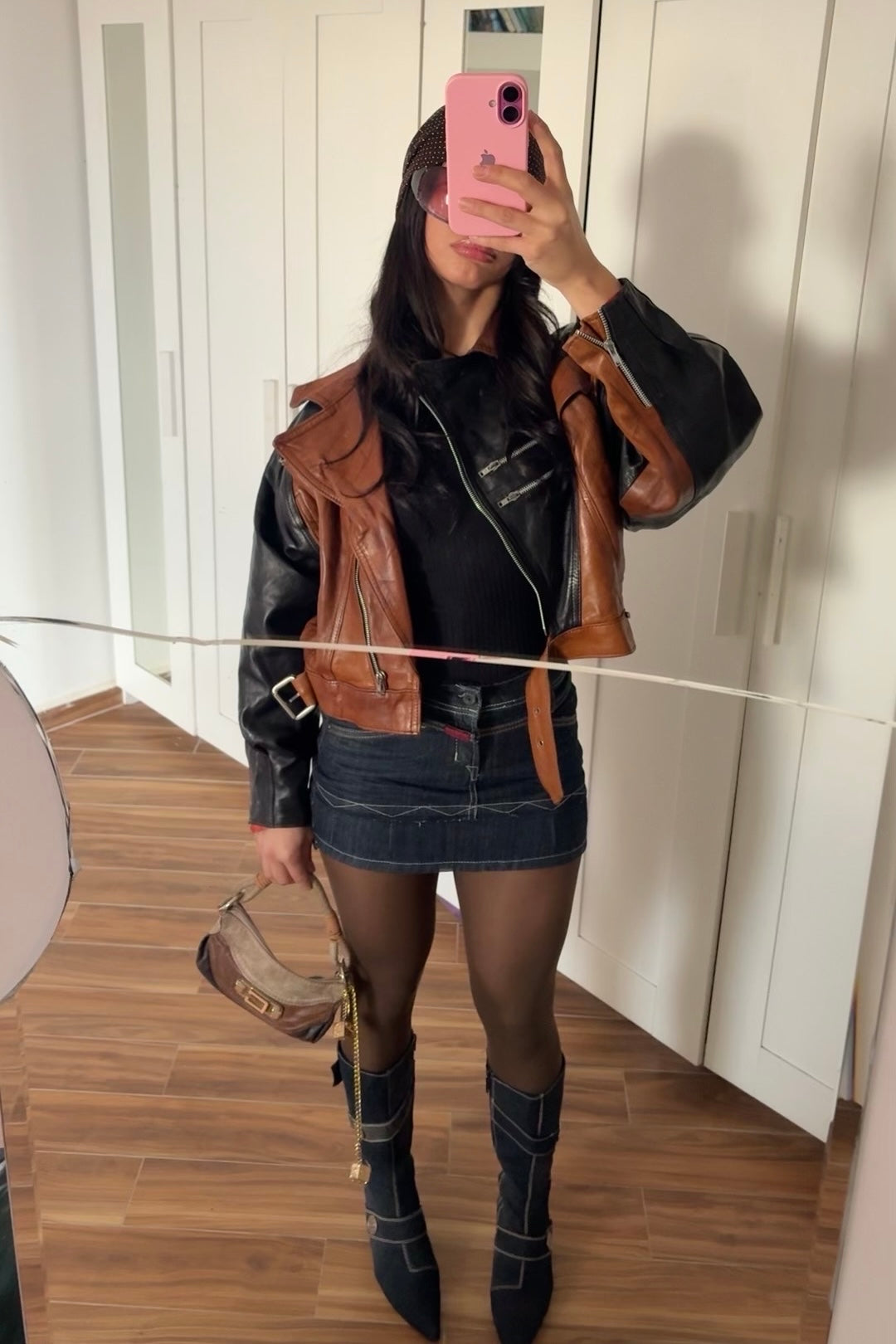 Denim mini skirt