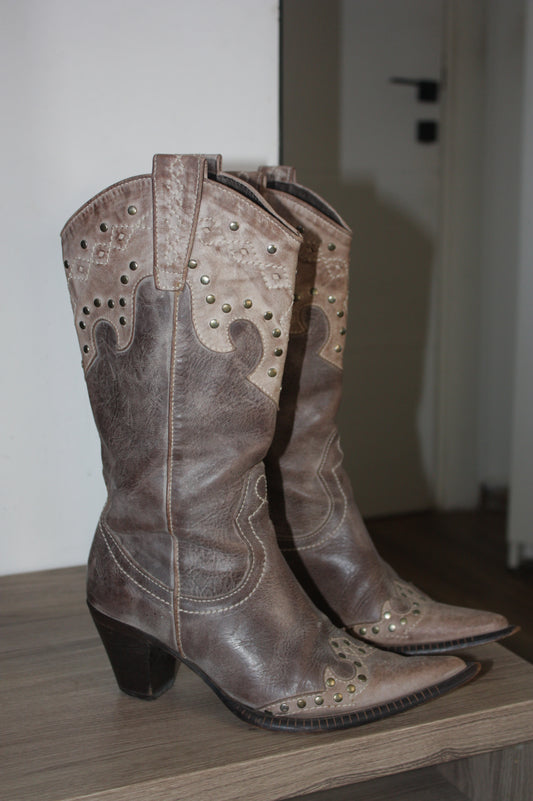 Vintage cowboy western studded boots