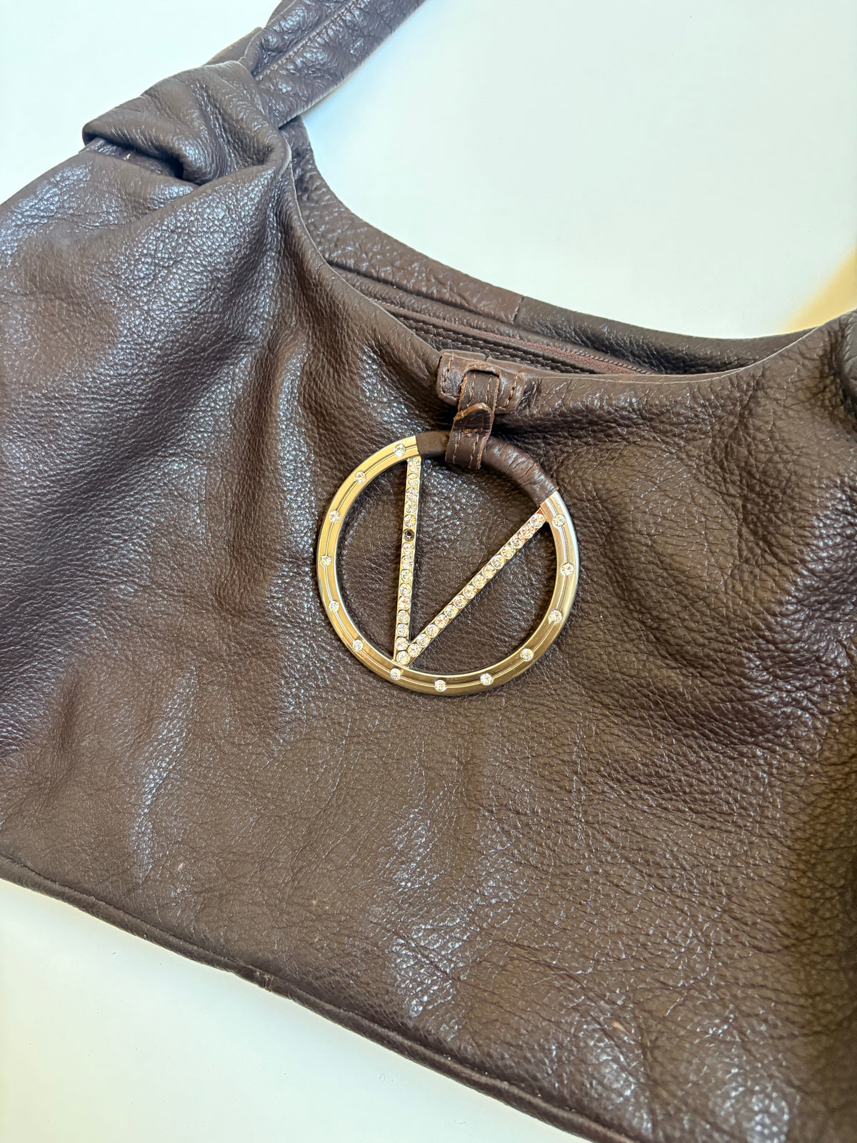 Valentino leather brown shoulder bag