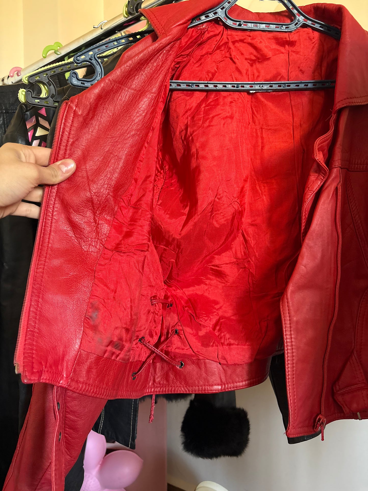 Leather red jacket