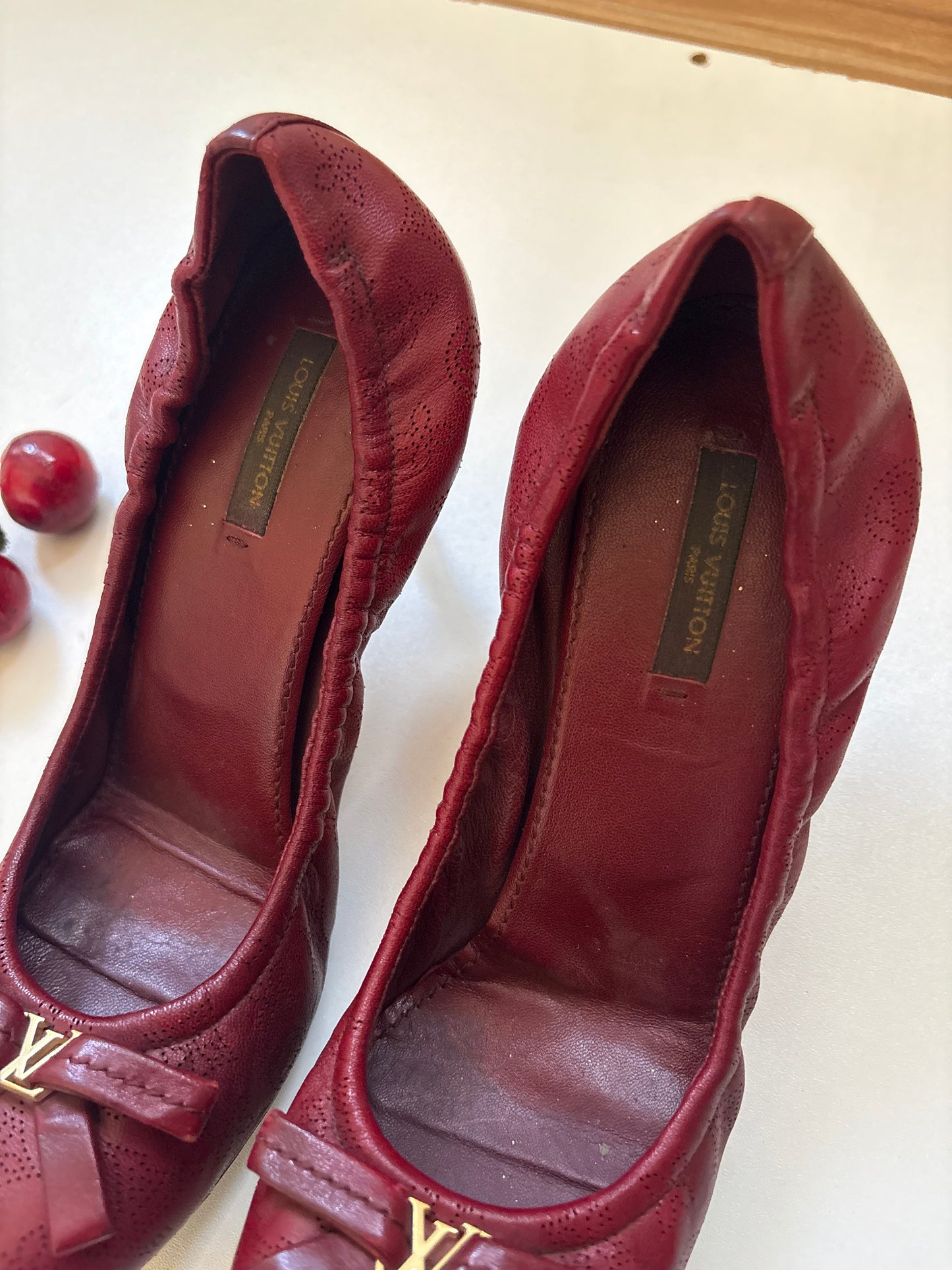 Louis Vuitton red leather heels