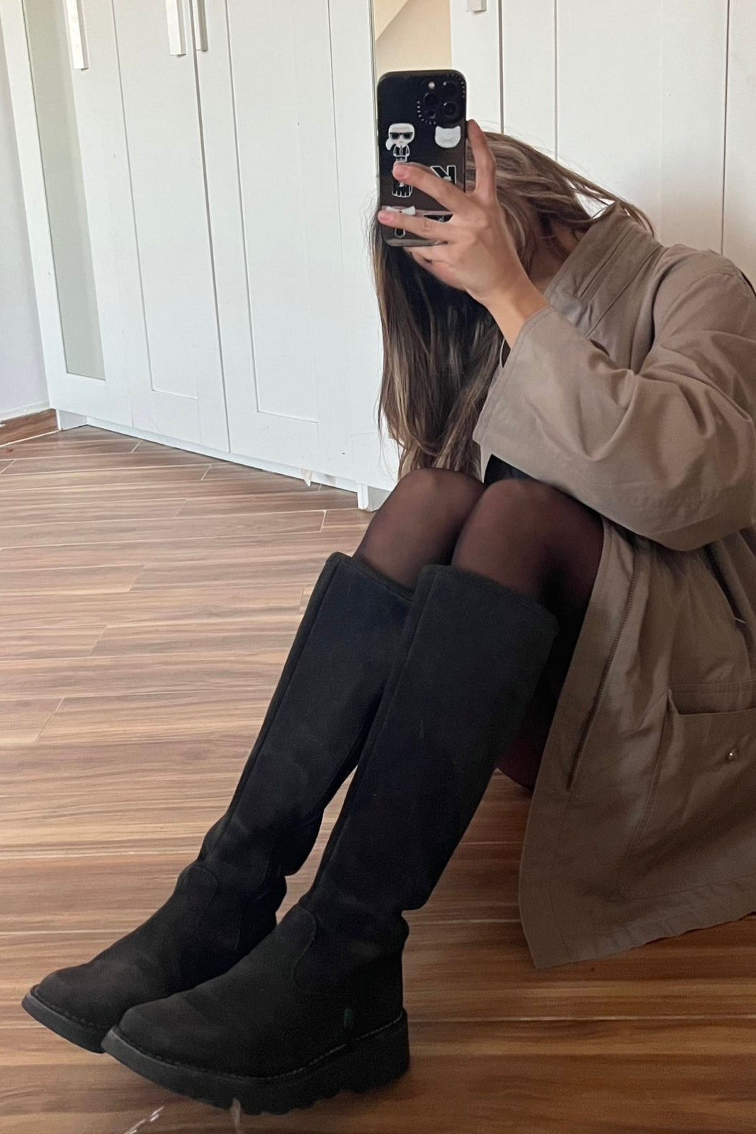 Kickers suede knee high boots