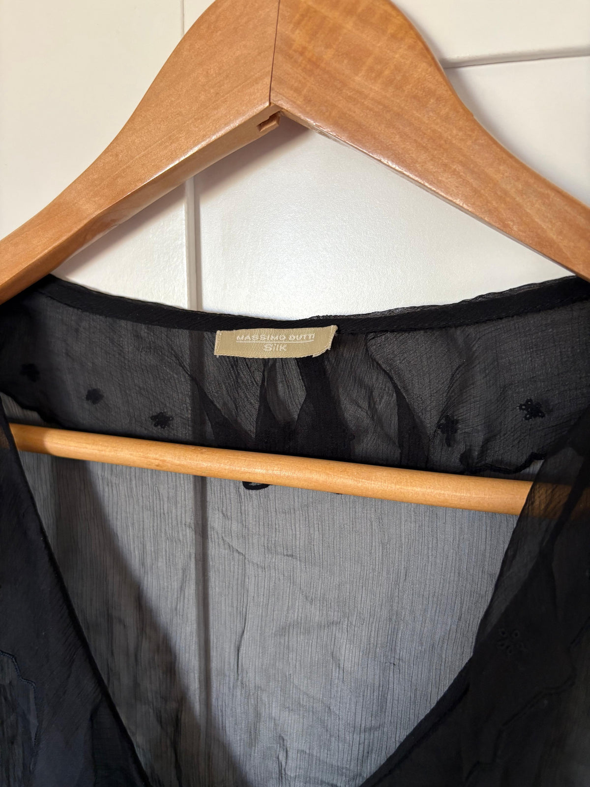 Massimo Dutti  silk sheer button up blouse