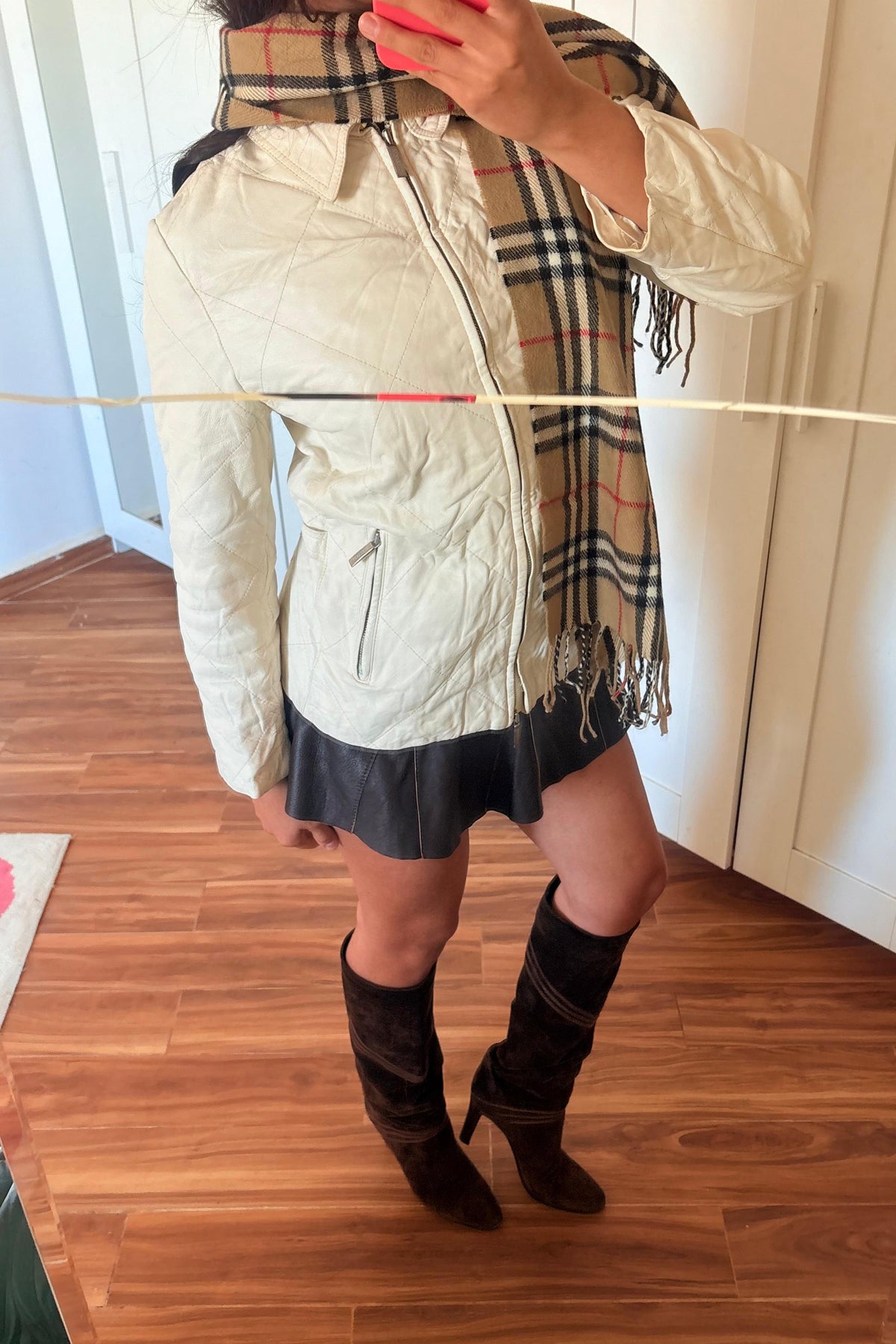Burberry leather zip up jacket