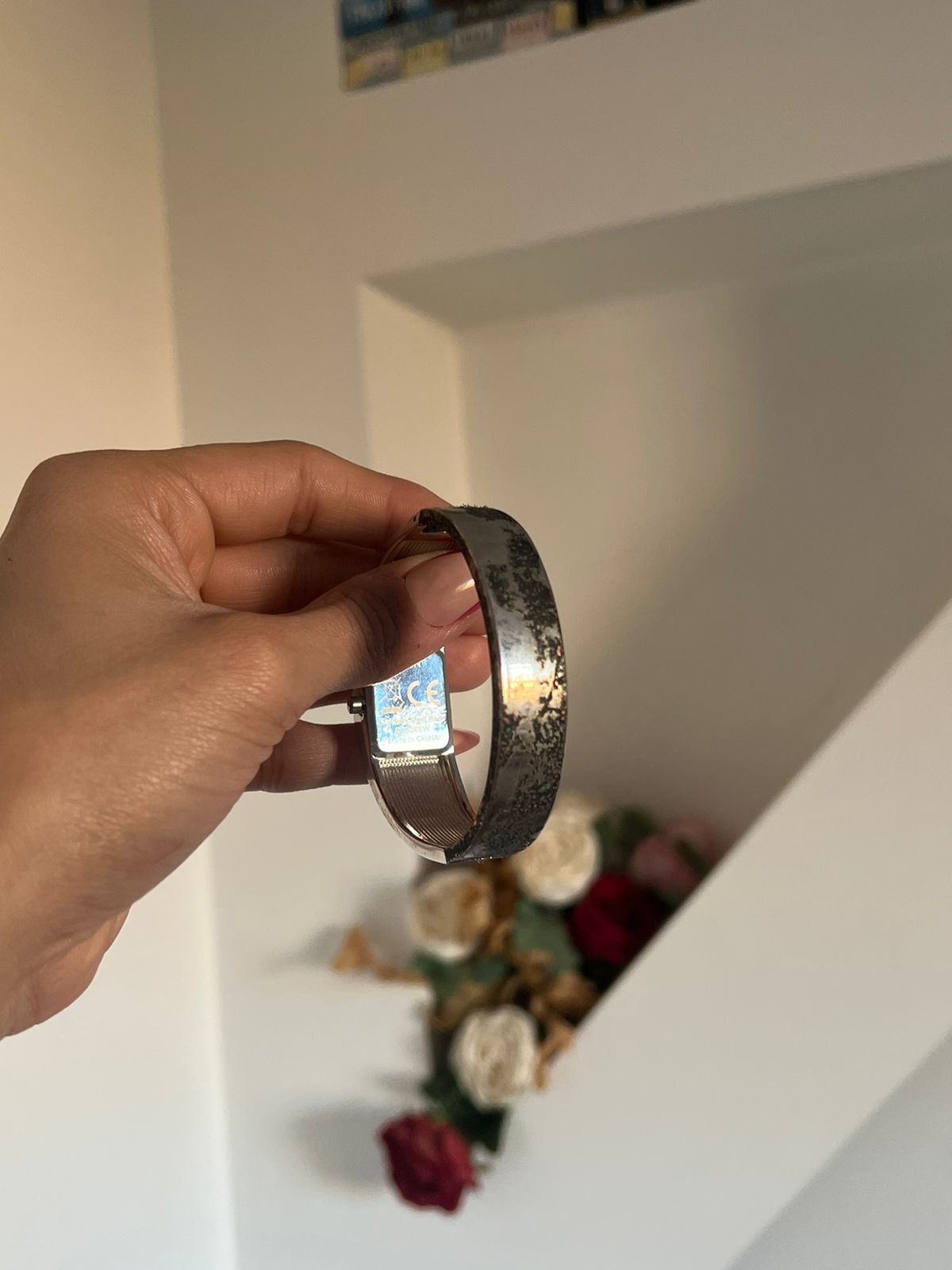 Rhinestones silver vintage watch