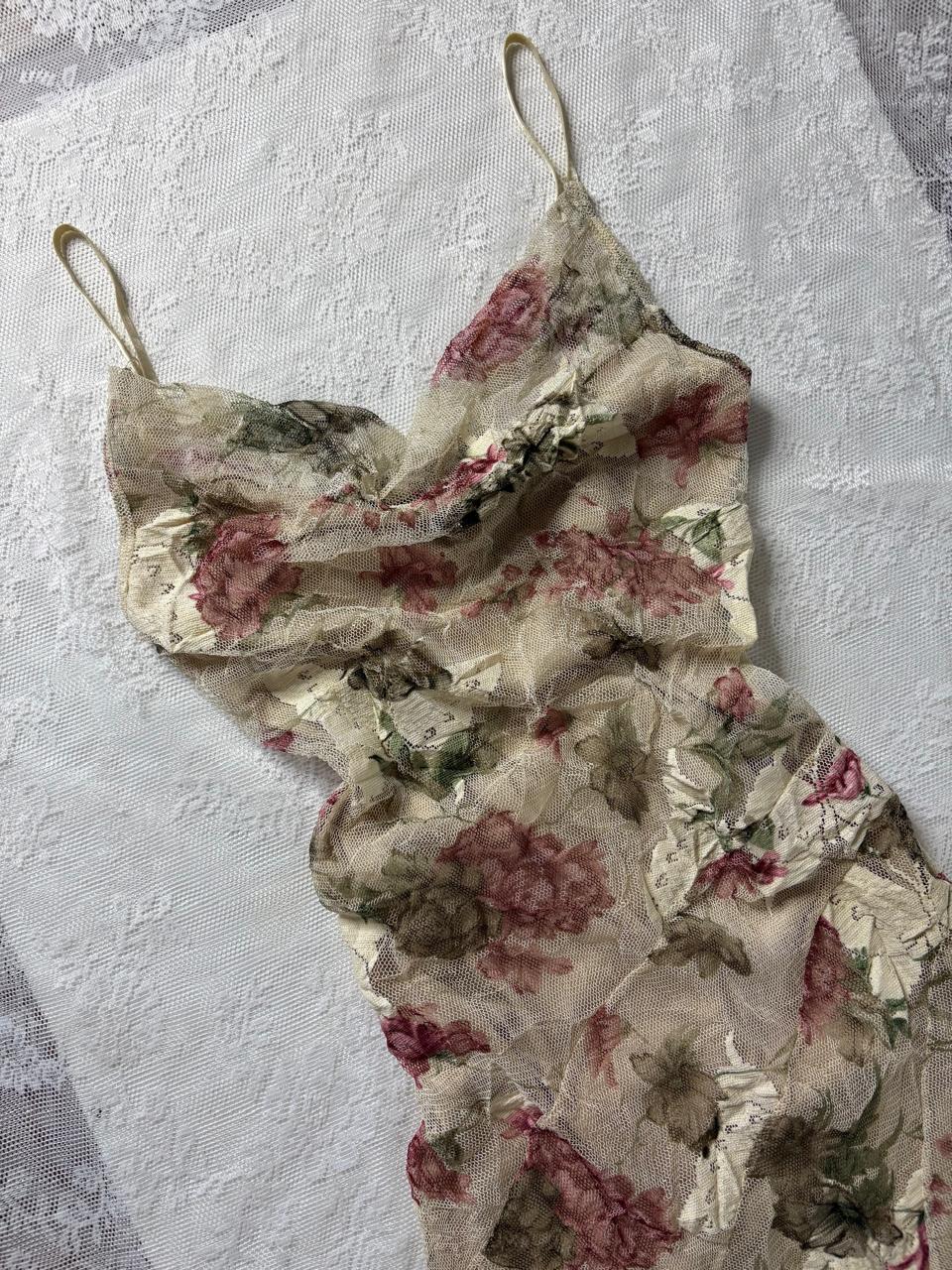 Vintage 2000s floral lace asymmetric dress
