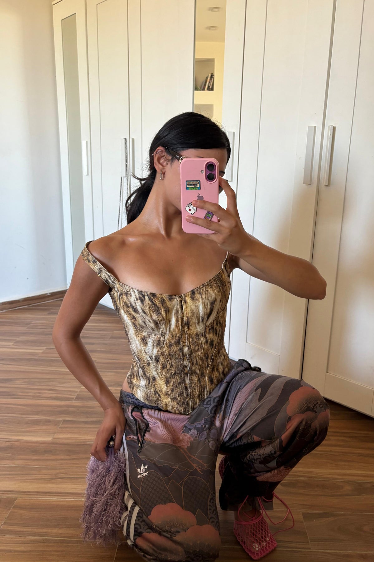 Roberto Cavalli 2000s leopard bustier top
