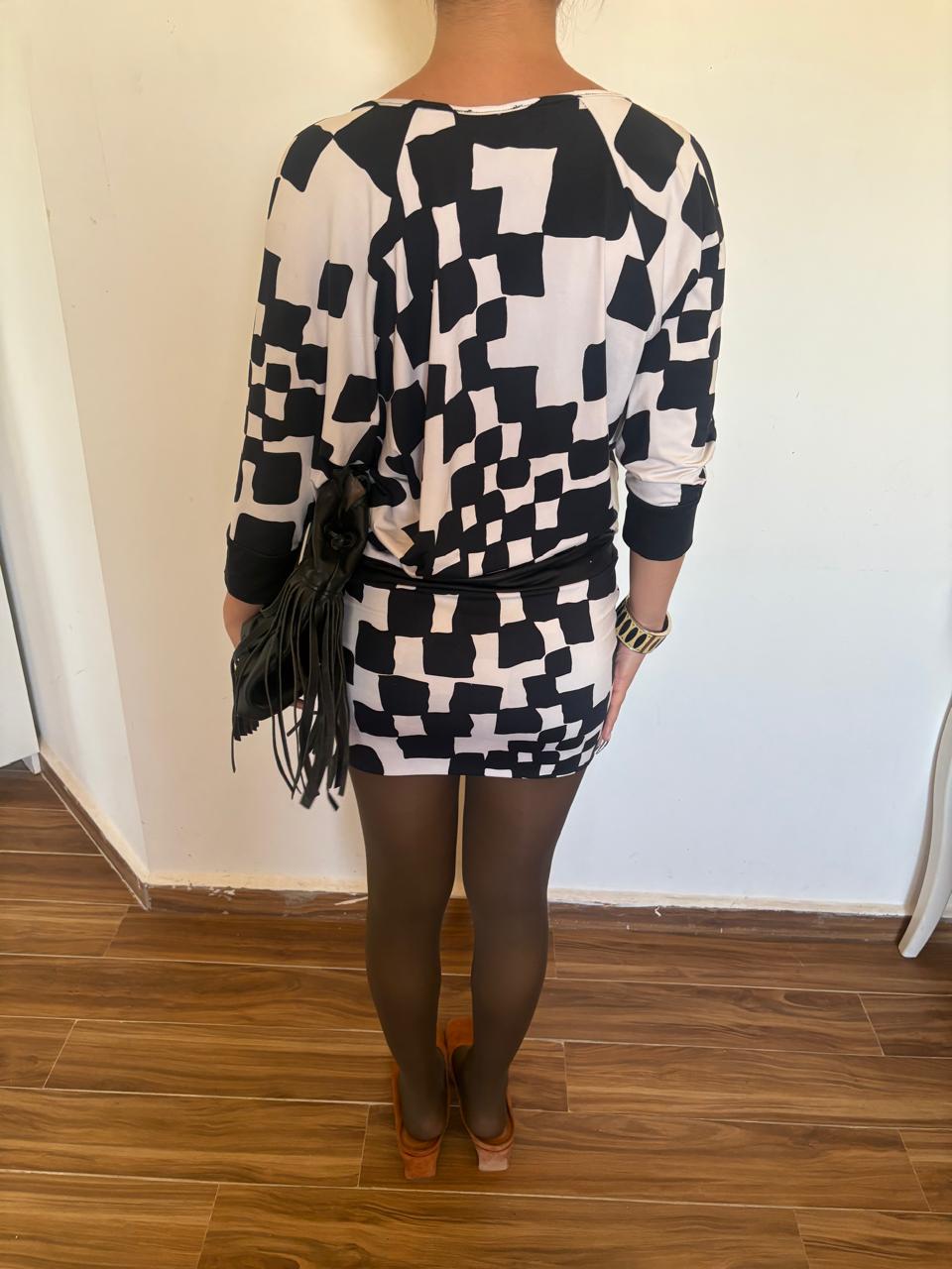 Fervente 2000s pullover geometric pattern mini dress