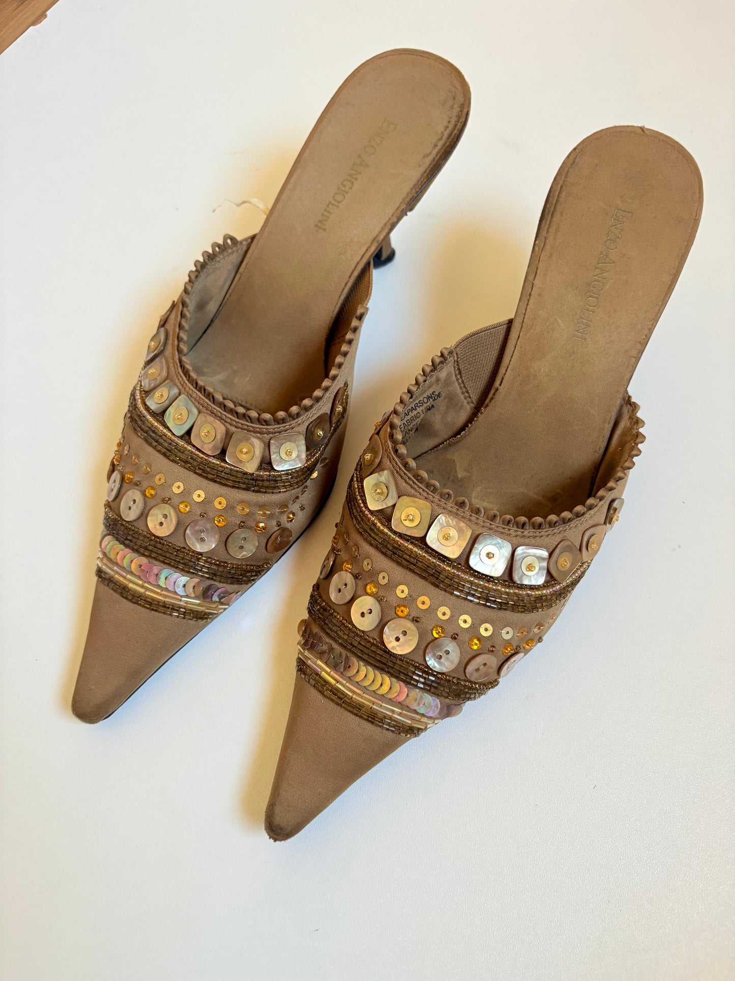Enzo Angiolini beaded pointy mules
