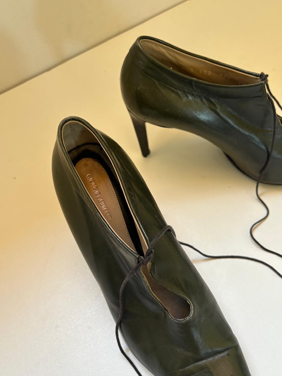 Georgio Armani Vintage leather lace up heels