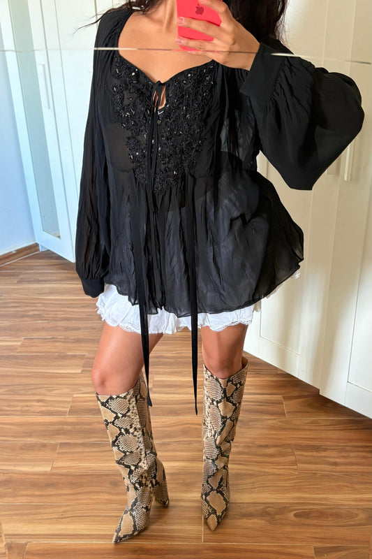 Chic sheer boho blouse