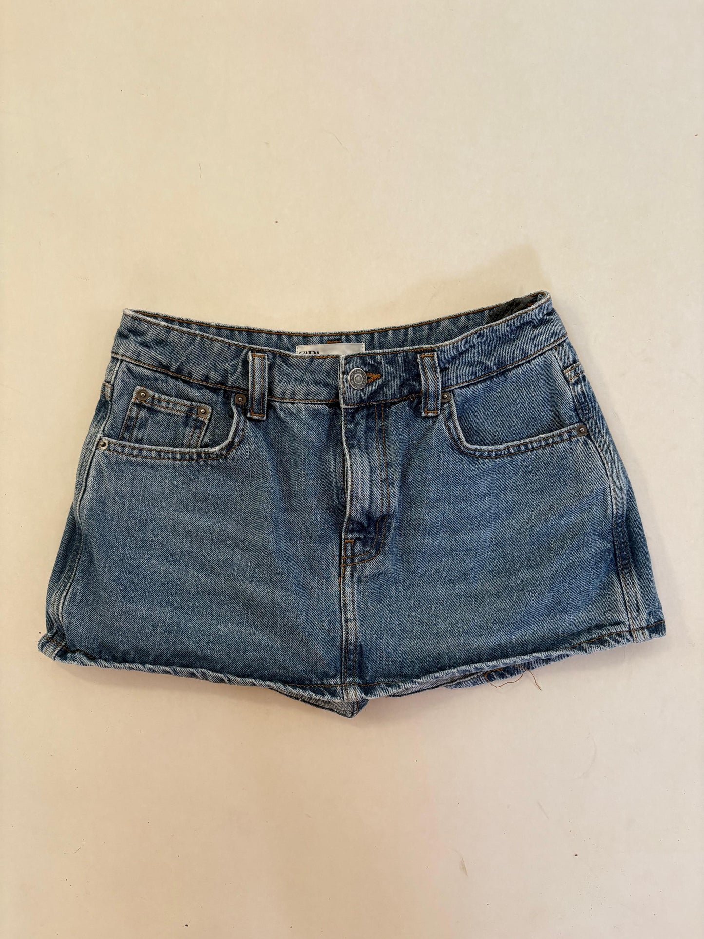 Mini denim skirt