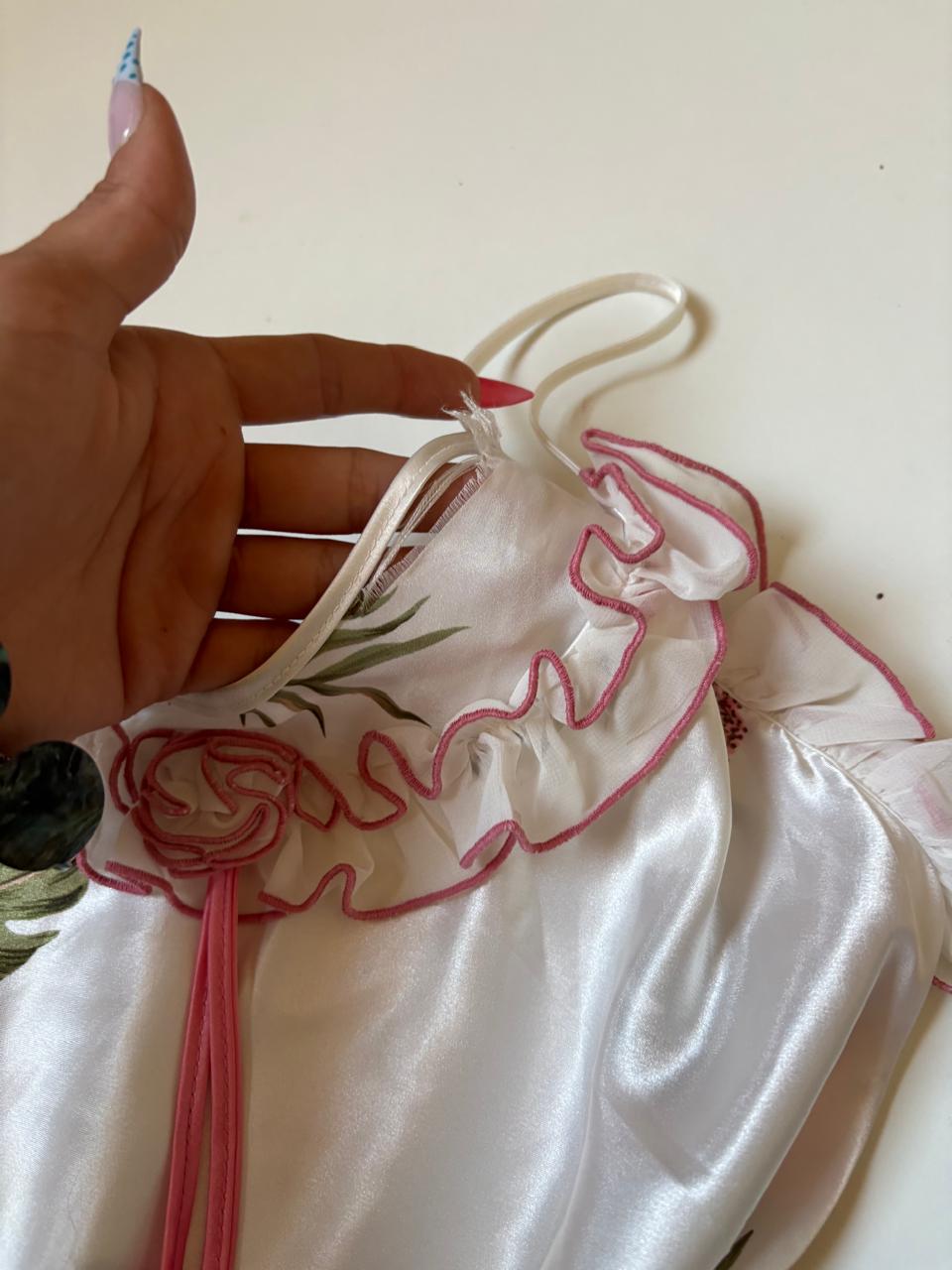 Floral silk slip dress