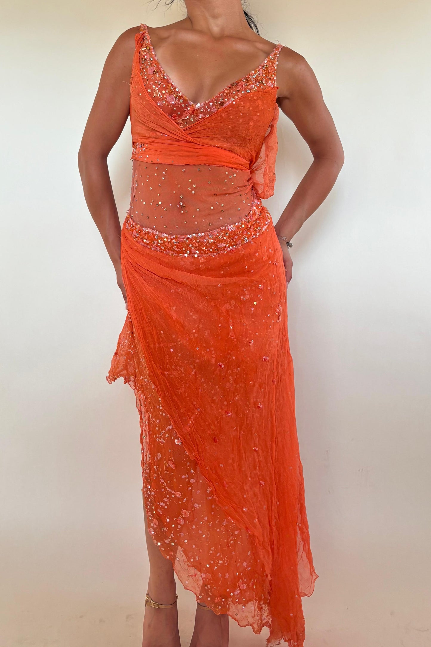 Vintage beaded gown dress