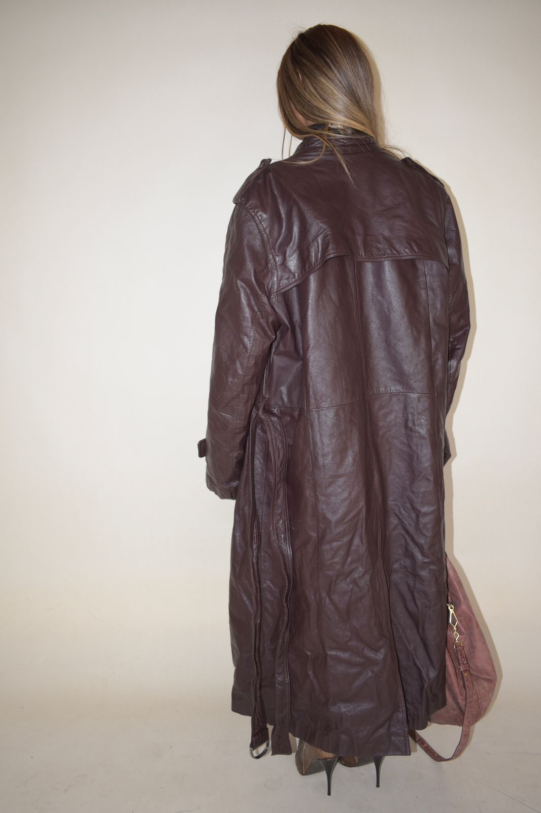 Genuine leather vintage coat
