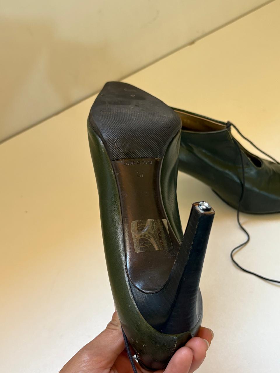 Georgio Armani Vintage leather lace up heels
