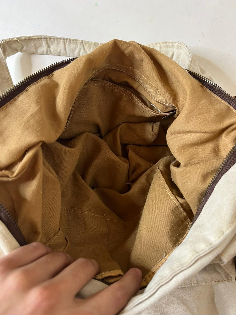 Suede big zippers shoulder/hand bagg