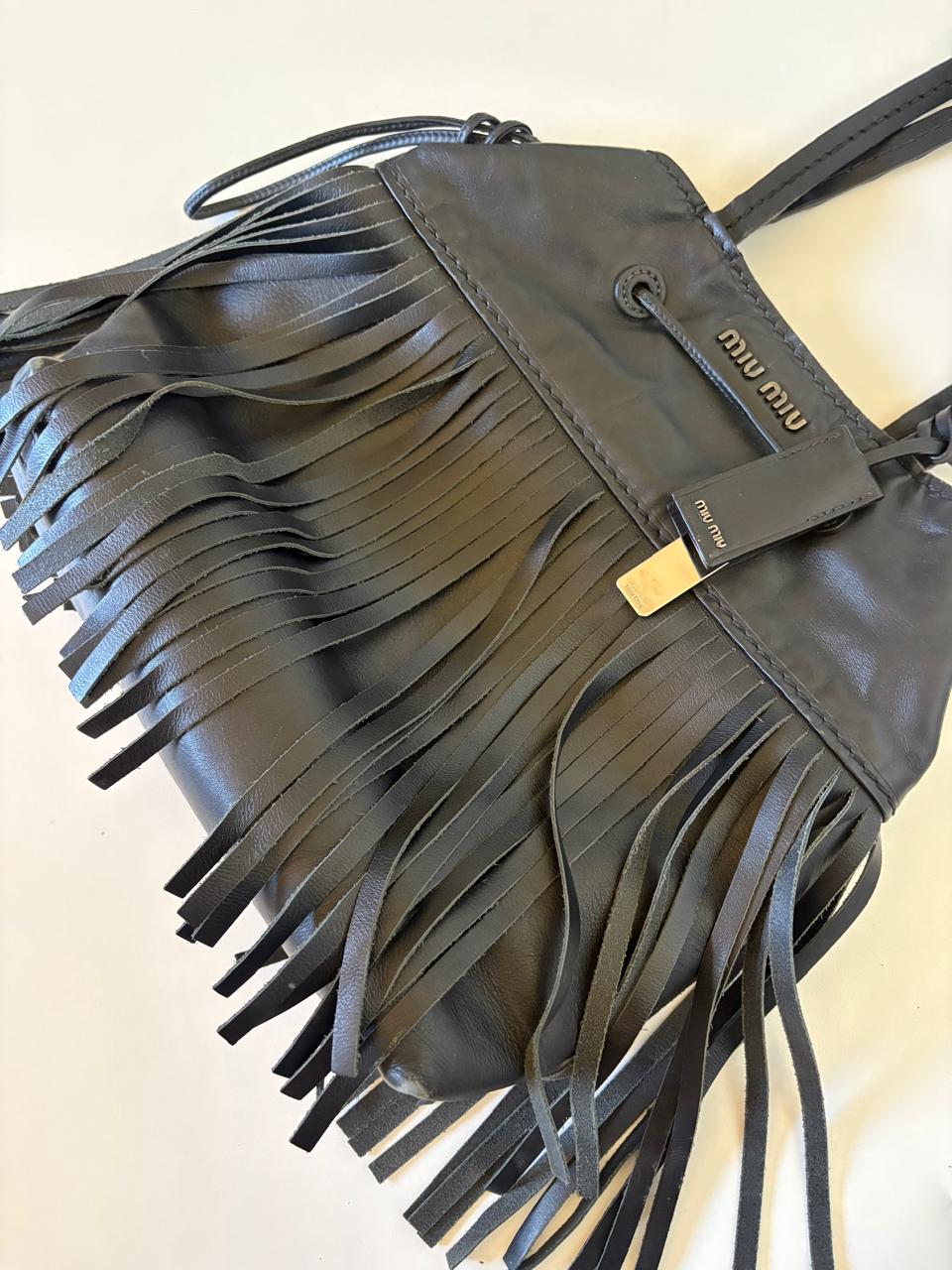 Miu Miu leather fringe bag