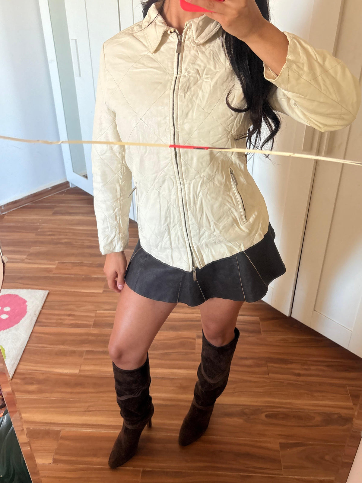 Burberry leather zip up jacket
