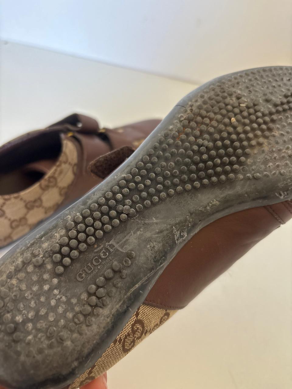 Gucci monogram leather trainers