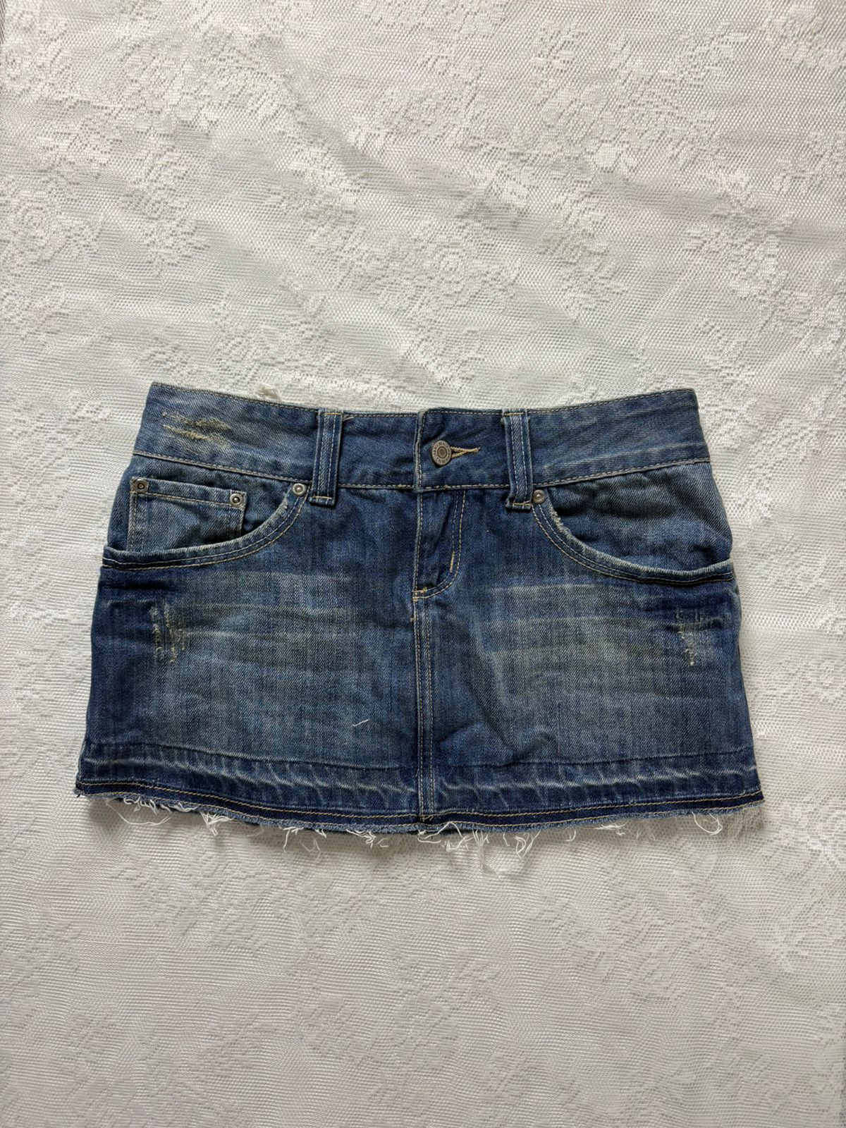 2000s mango denim mini skirt
