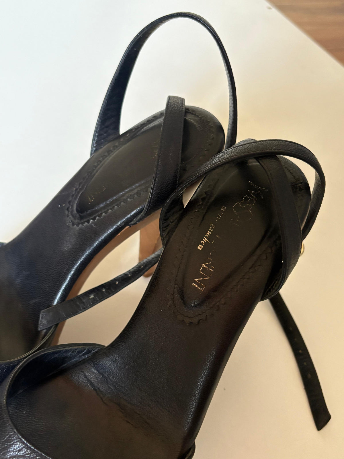 Vintage Yves Saint Laurent leather slingbacks